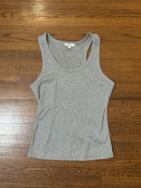 Women's NWOT Ribbed Knit Tank Top Silver Sparkle M